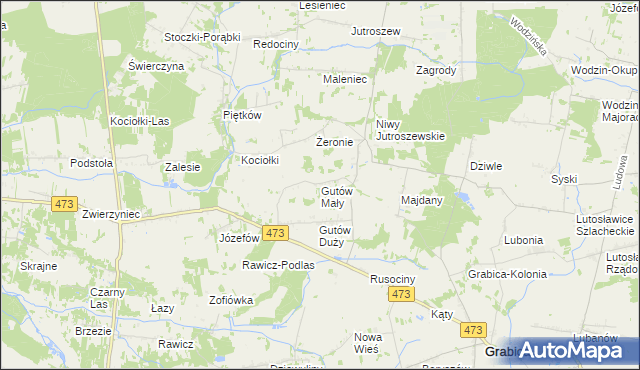 mapa Gutów Mały, Gutów Mały na mapie Targeo