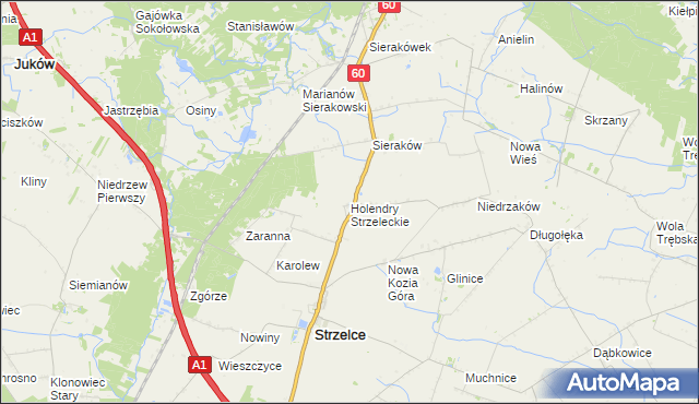 mapa Holendry Strzeleckie, Holendry Strzeleckie na mapie Targeo