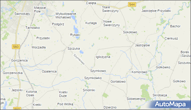 mapa Igliczyzna, Igliczyzna na mapie Targeo