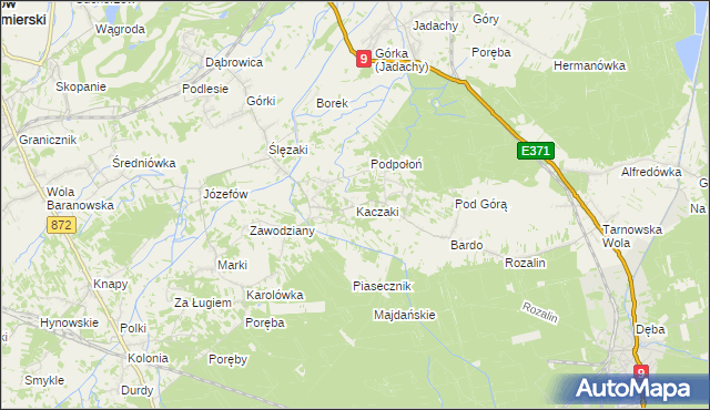 mapa Kaczaki, Kaczaki na mapie Targeo