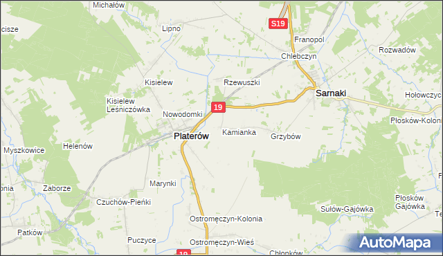 mapa Kamianka gmina Platerów, Kamianka gmina Platerów na mapie Targeo