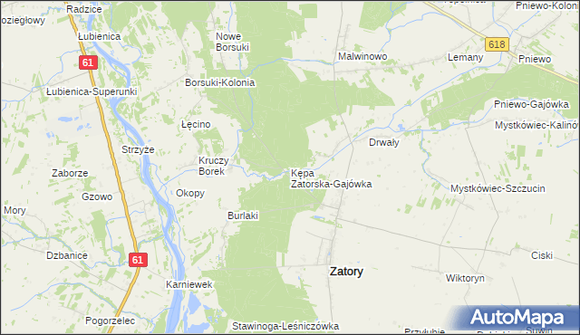 mapa Kępa Zatorska-Gajówka, Kępa Zatorska-Gajówka na mapie Targeo