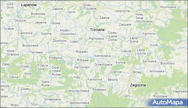 mapa Kierlikówka, Kierlikówka na mapie Targeo