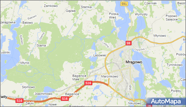 mapa Lasowiec, Lasowiec na mapie Targeo