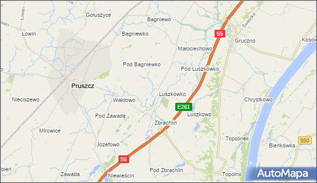 mapa Luszkówko, Luszkówko na mapie Targeo