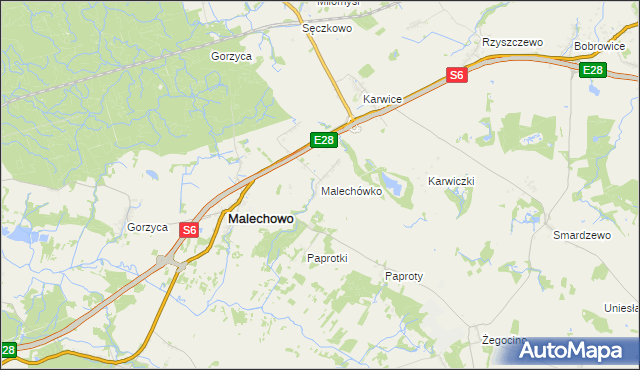 mapa Malechówko, Malechówko na mapie Targeo