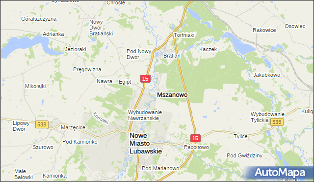 mapa Mszanowo, Mszanowo na mapie Targeo