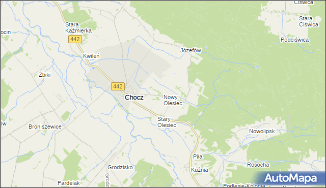 mapa Nowy Olesiec, Nowy Olesiec na mapie Targeo