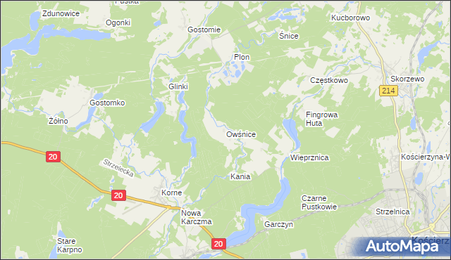 mapa Owśnice, Owśnice na mapie Targeo