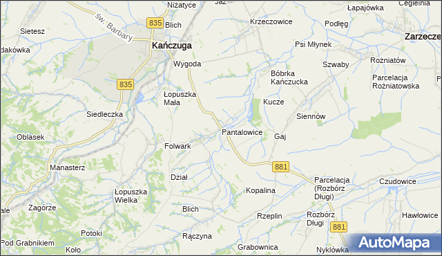 mapa Pantalowice, Pantalowice na mapie Targeo
