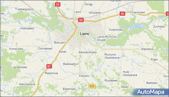 mapa Pólko gmina Lipno, Pólko gmina Lipno na mapie Targeo