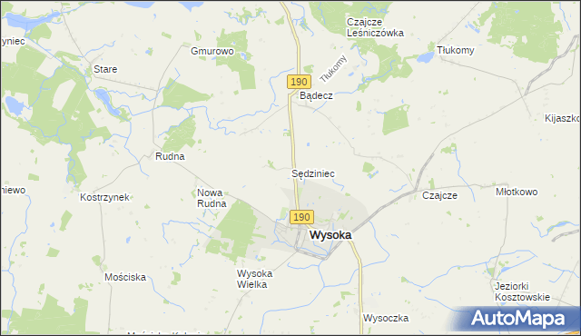 mapa Sędziniec, Sędziniec na mapie Targeo