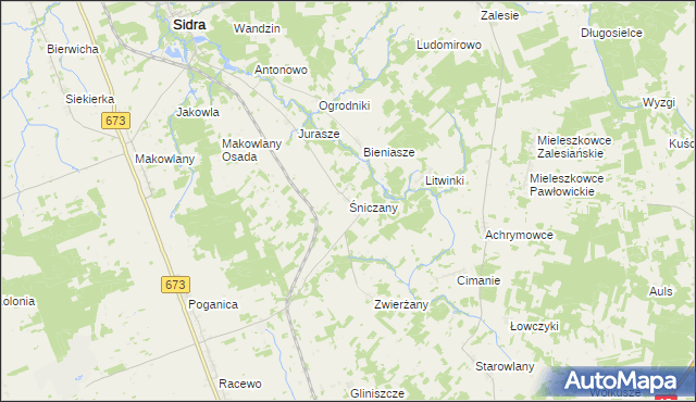 mapa Śniczany, Śniczany na mapie Targeo