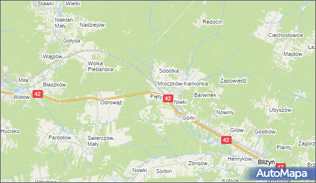 mapa Sołtyków gmina Bliżyn, Sołtyków gmina Bliżyn na mapie Targeo