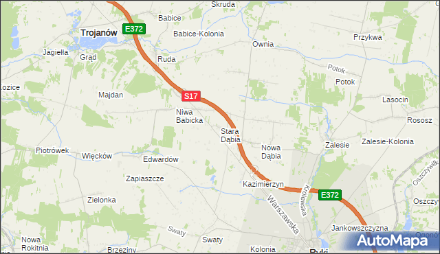 mapa Stara Dąbia, Stara Dąbia na mapie Targeo