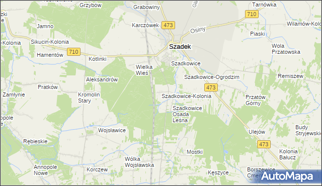 mapa Szadkowice-Kolonia, Szadkowice-Kolonia na mapie Targeo