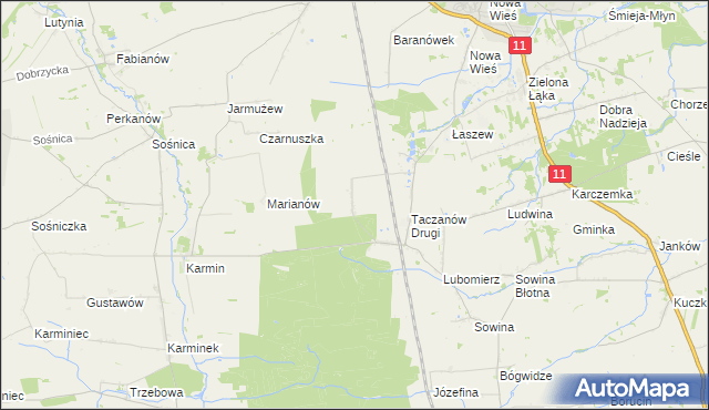 mapa Taczanów Pierwszy, Taczanów Pierwszy na mapie Targeo