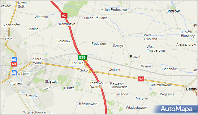 mapa Uroczysko Leśne, Uroczysko Leśne na mapie Targeo