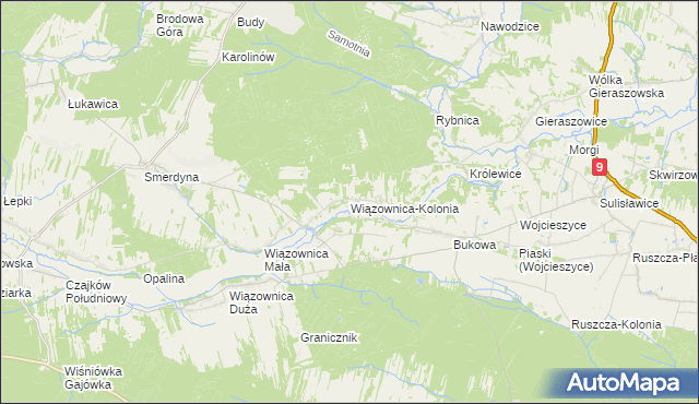 mapa Wiązownica-Kolonia, Wiązownica-Kolonia na mapie Targeo