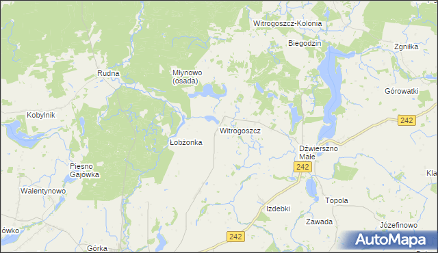 mapa Witrogoszcz, Witrogoszcz na mapie Targeo