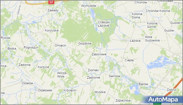 mapa Zaborowie, Zaborowie na mapie Targeo