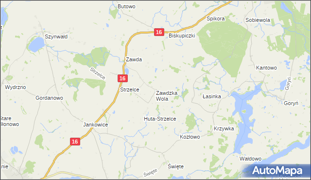 mapa Zawdzka Wola, Zawdzka Wola na mapie Targeo