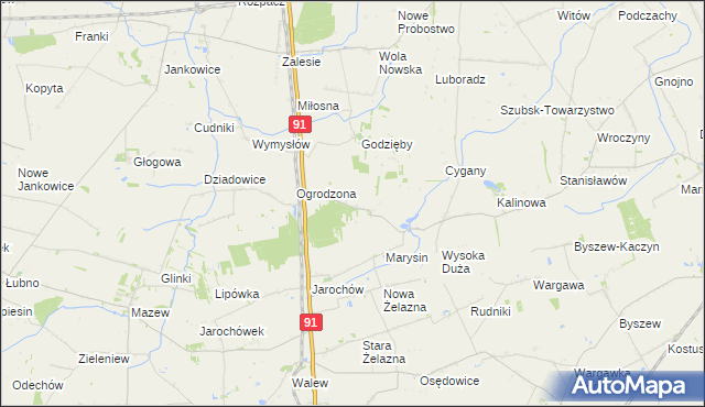 mapa Zieleniew gmina Krośniewice, Zieleniew gmina Krośniewice na mapie Targeo