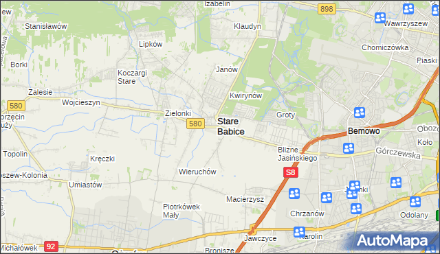 mapa Babice Nowe, Babice Nowe na mapie Targeo