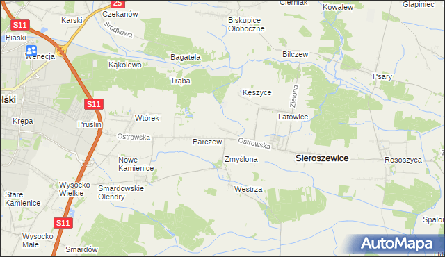 mapa Bibianki, Bibianki na mapie Targeo