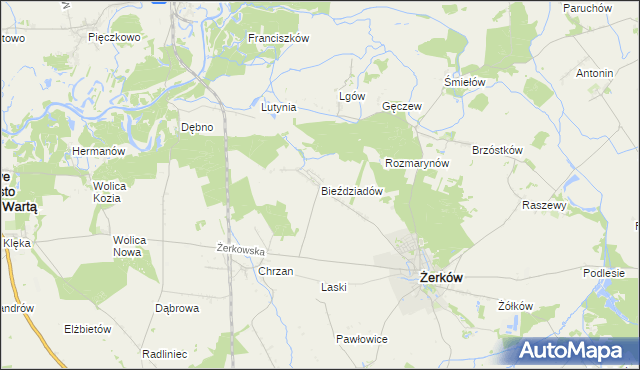 mapa Bieździadów, Bieździadów na mapie Targeo