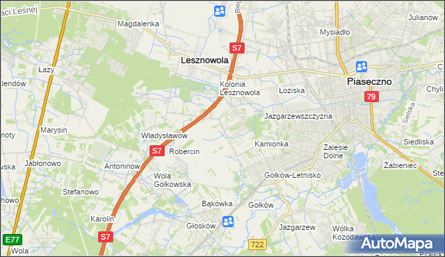 mapa Bobrowiec gmina Piaseczno, Bobrowiec gmina Piaseczno na mapie Targeo