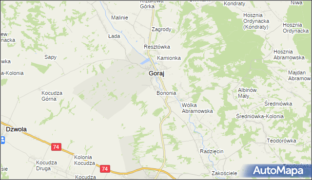 mapa Bononia, Bononia na mapie Targeo