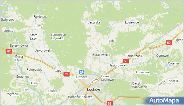 mapa Burakowskie, Burakowskie na mapie Targeo