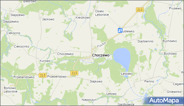 mapa Choczewo, Choczewo na mapie Targeo