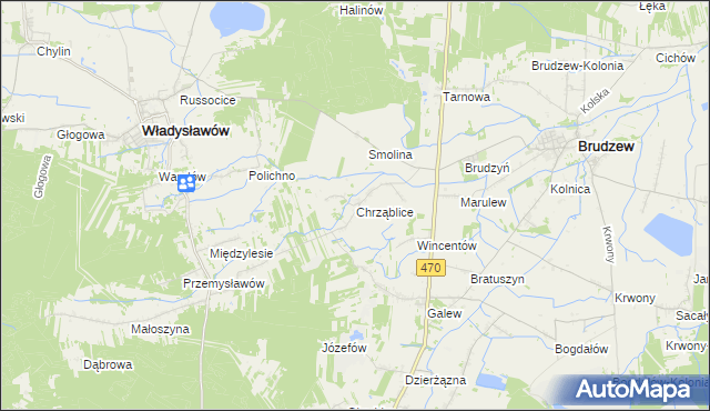 mapa Chrząblice, Chrząblice na mapie Targeo