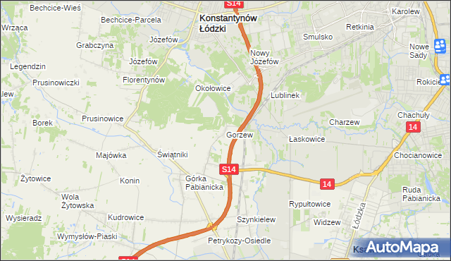 mapa Gorzew, Gorzew na mapie Targeo