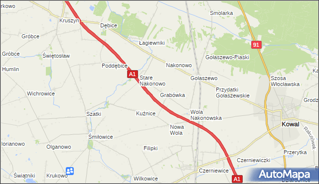 mapa Grabówka gmina Choceń, Grabówka gmina Choceń na mapie Targeo