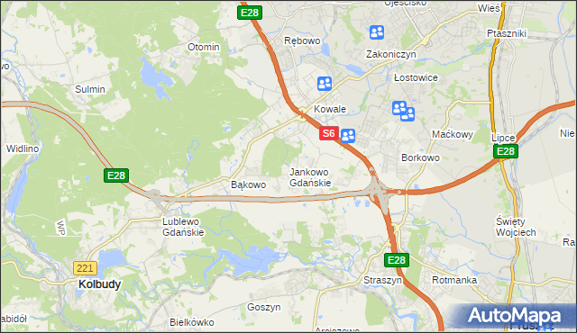 mapa Jankowo Gdańskie, Jankowo Gdańskie na mapie Targeo