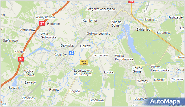 mapa Jazgarzew, Jazgarzew na mapie Targeo
