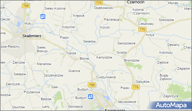mapa Kamyszów, Kamyszów na mapie Targeo