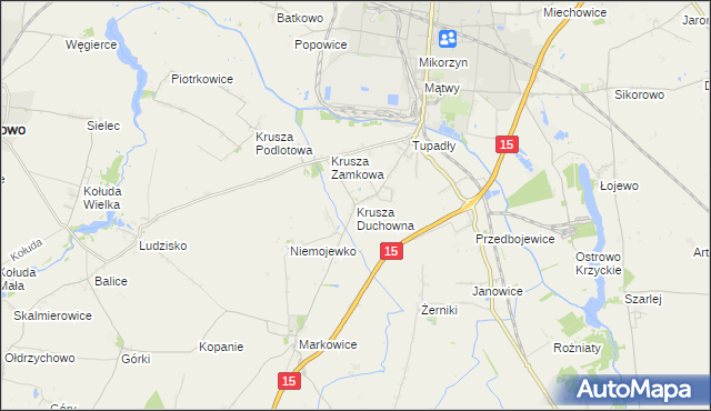 mapa Krusza Duchowna, Krusza Duchowna na mapie Targeo