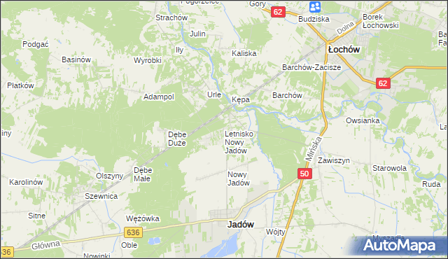 mapa Letnisko Nowy Jadów, Letnisko Nowy Jadów na mapie Targeo