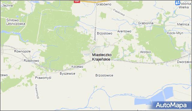 mapa Miasteczko Krajeńskie, Miasteczko Krajeńskie na mapie Targeo