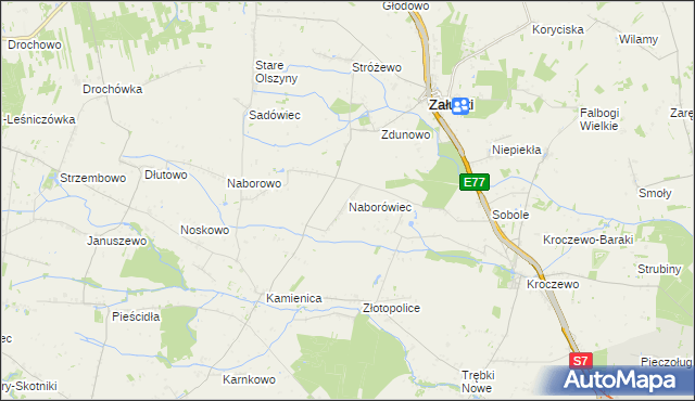 mapa Naborówiec, Naborówiec na mapie Targeo