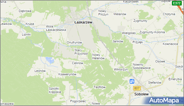 mapa Nowy Helenów, Nowy Helenów na mapie Targeo