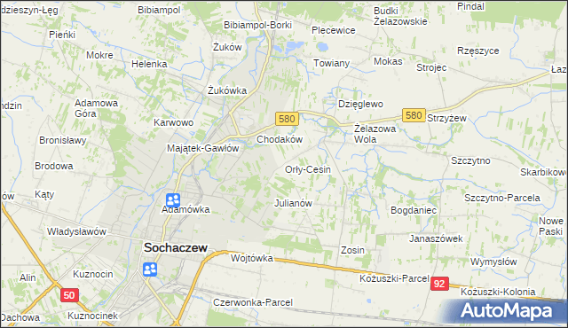 mapa Orły-Cesin, Orły-Cesin na mapie Targeo