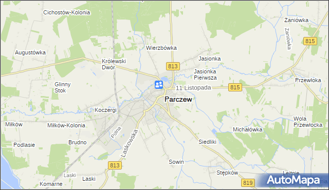 mapa Parczew, Parczew na mapie Targeo