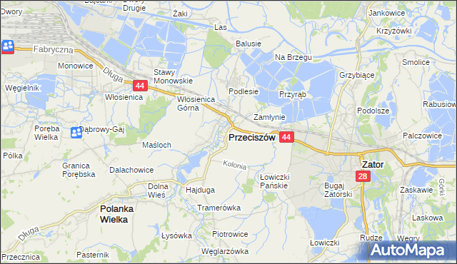 mapa Przeciszów, Przeciszów na mapie Targeo