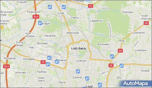 mapa Radogoszcz gmina Łódź, Radogoszcz gmina Łódź na mapie Targeo