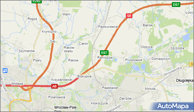mapa Ramiszów, Ramiszów na mapie Targeo